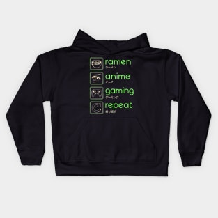 anime and gaming routine Kids Hoodie